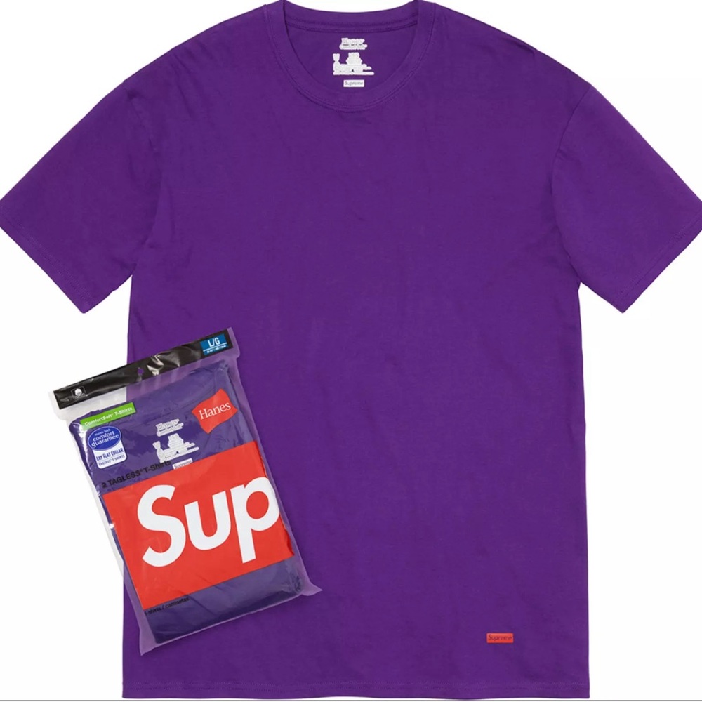 Supreme Hanes tagless tees (2pack) purple